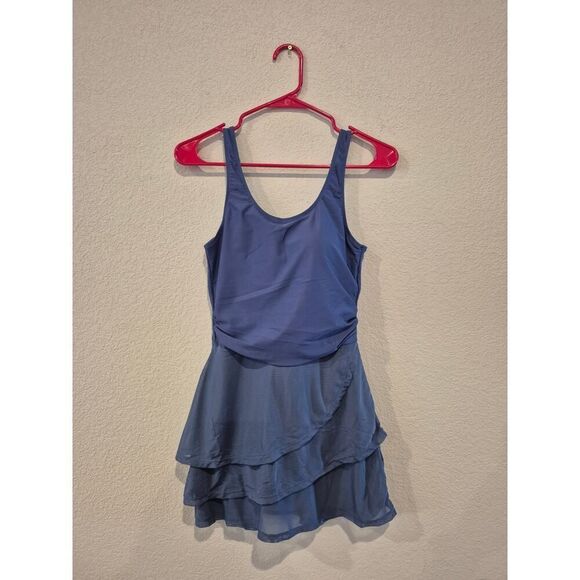 CiCiBird Women's Layered Tummy Control Swimdress Blue Small NWOT - Picture 1 of 7